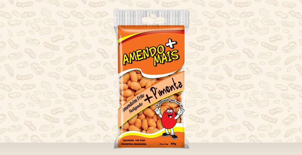 Embalagem Amendoim Frito sem Pele + Pimenta Amendo+