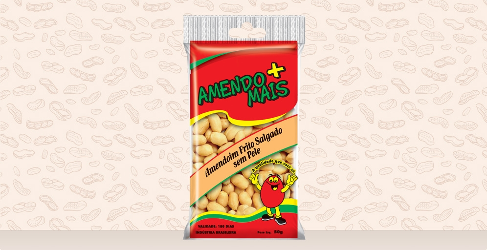 Embalagem Amendoim Frito sem Pele Amendo+