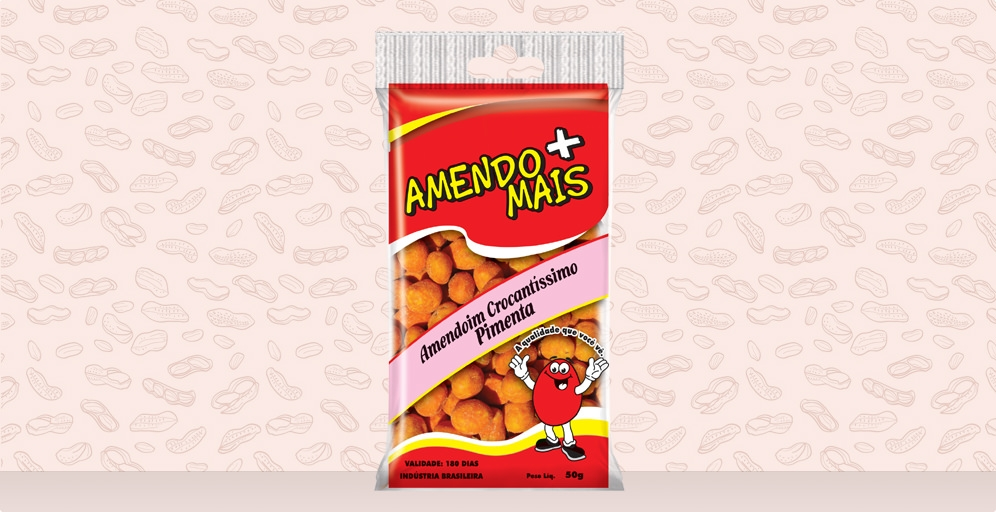 Embalagem Amendoim Crocante Pimenta Amendo+